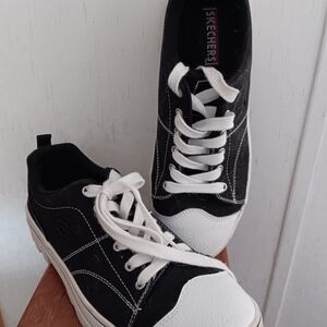 Skechers Canvas Lace-Up Sneakers Roadies True Roots Black Size 9.5